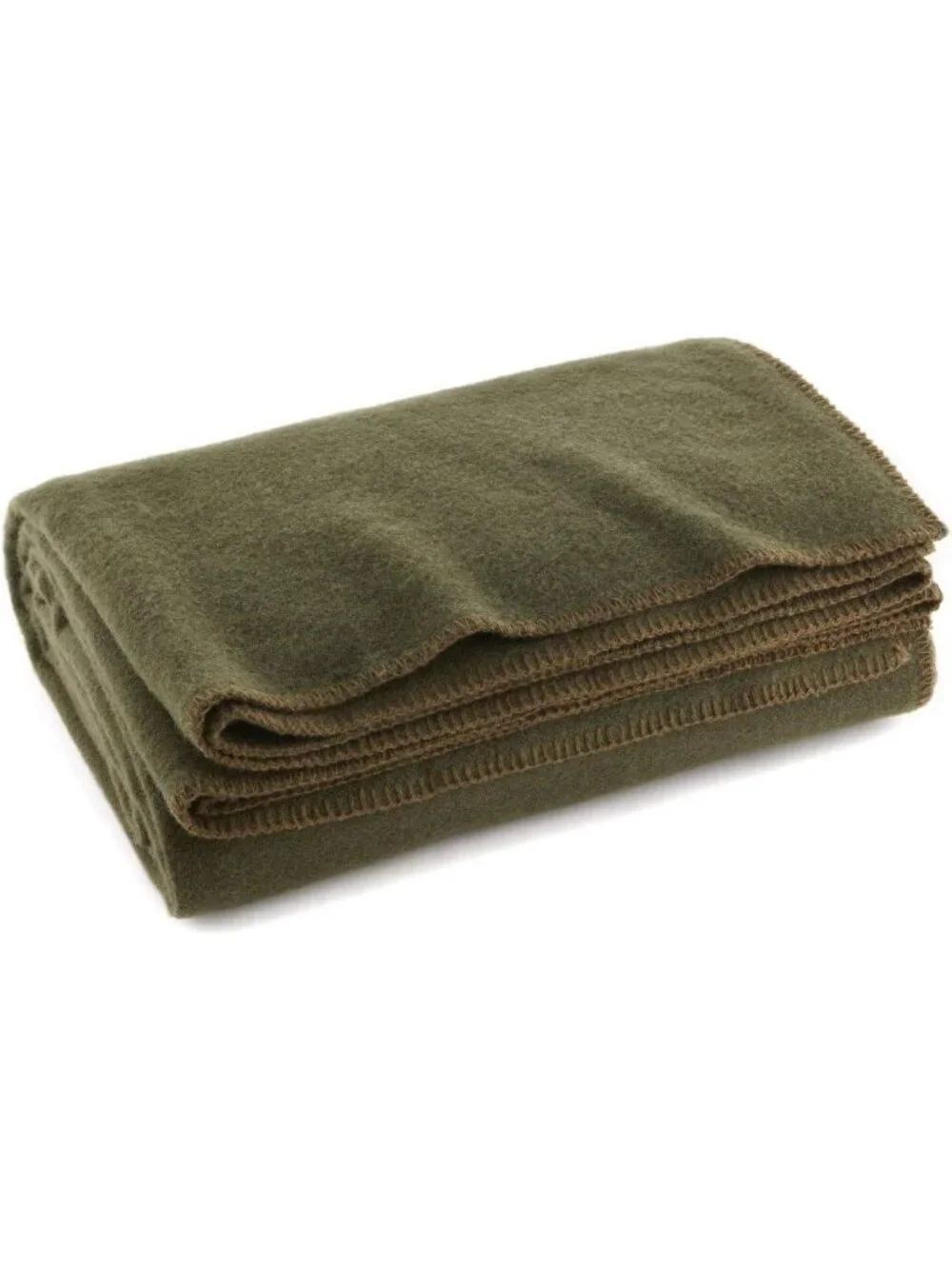 Cozy Olive Drab Fire Retardant Blanket, 80% Wool, Large 66